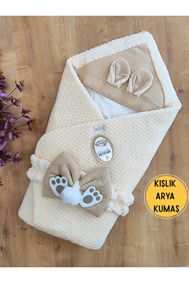 Tomuycuk Kız Erkek Bebek Battaniyesi Kışlık %100 Pamuklu Dış Kundak Yenidoğan Hastane Çıkışı Örtü