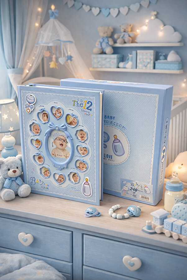 NRCN 27x34 cm Bebek Fotoğraf Albümü – 240 Fotoğraf Kapasiteli