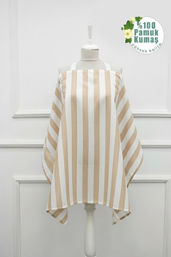 mordesign Çok Amaçlı Bebek Emzirme Örtüsü;Puset,Bebek arabası örtüsü, Emzirme Önlüğü Çizgili XL