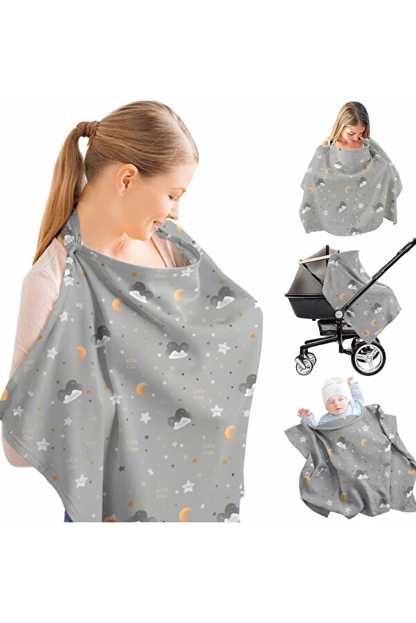 HALZEY BALENLİ Emzirme Örtüsü, Puset Örtüsü, 80x100 Cm Emzirme Önlüğü