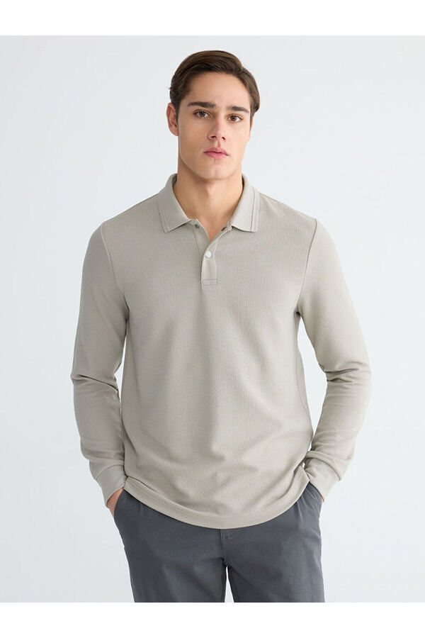 LC Waikiki Lcwaikiki Classicbeige Polo Neck Men's Sweatshirt