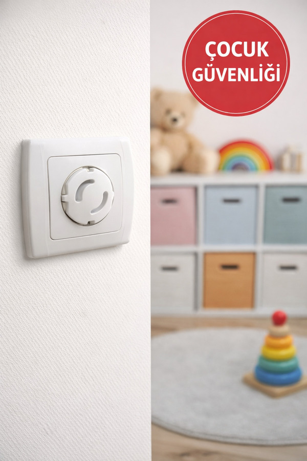 MEDUSHOP 6’lı Çocuk Priz Güvenlik Kapağı | Bebek Priz Kilidi | Elektrik Priz Koruyucu Aparat