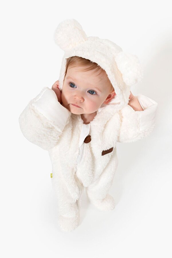 Kuarks Unisex Welsoft Pelüş Astarlı Kışlık Bebek Uyku Tulumu Bebek Tulumu Kendinden Eldivenli Bebek Tulumu