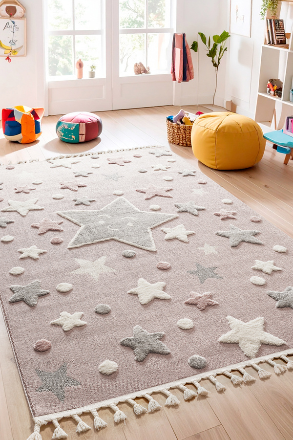 ESSENSE HOME & LİVİNG TİNKY Yumuşak Bukleli Yumuşak Peluş Post Shaggy Krem Çocuk Odası Oturma Odası Salon Mutfak Halısı