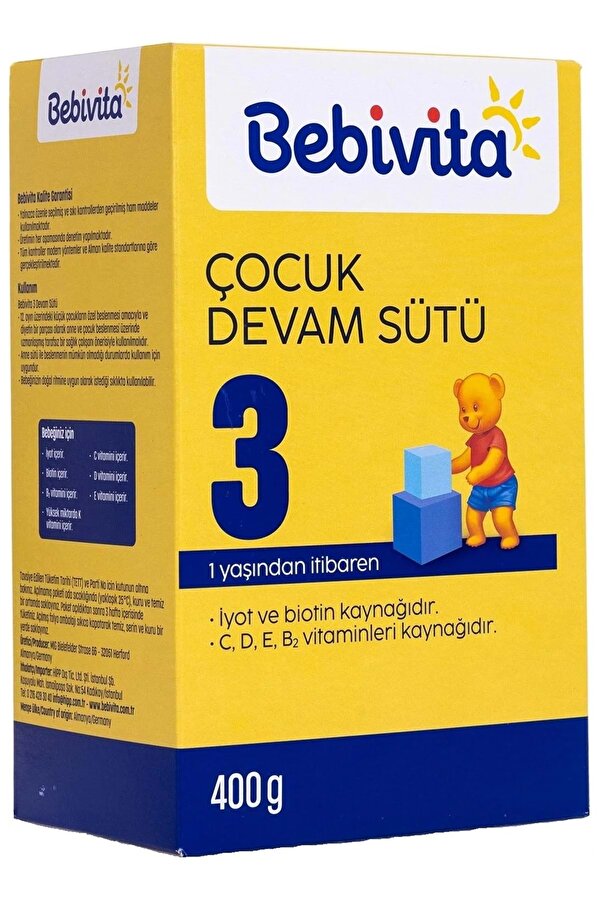 Bebivita Bebek Sütü 400GR No:3 (1 Yaşından İtibaren)