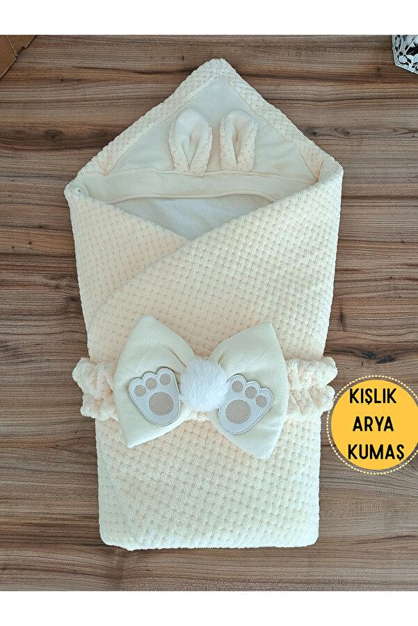 Tomuycuk Kız Erkek Bebek Battaniyesi Kışlık %100 Pamuklu Dış Kundak Yenidoğan Hastane Çıkışı Örtü