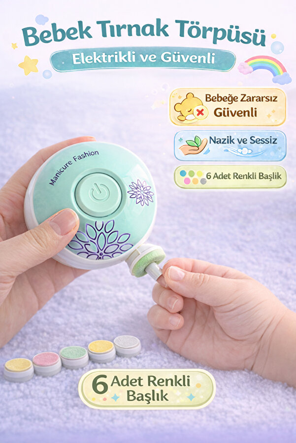 TWOX Yenidoğan Manikür Pilli Dönerli Bebek Bakim Tırnak Kesme Ve Törpülme Makinesi