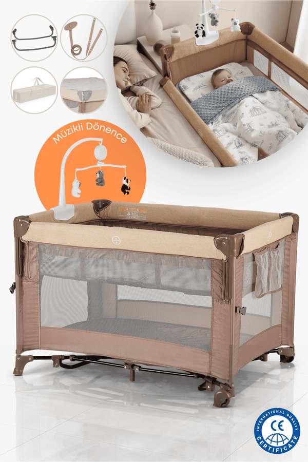 JUNO Play Anne Yanı Park Yatak Oyun Parkı 70x110 Cm