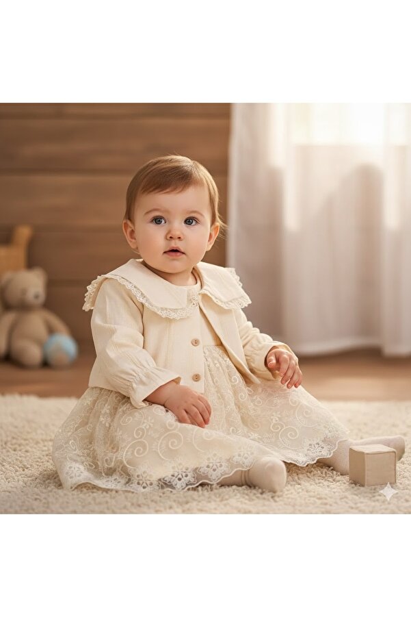 MİNİBORN Kız Bebek Ceketli Elbise