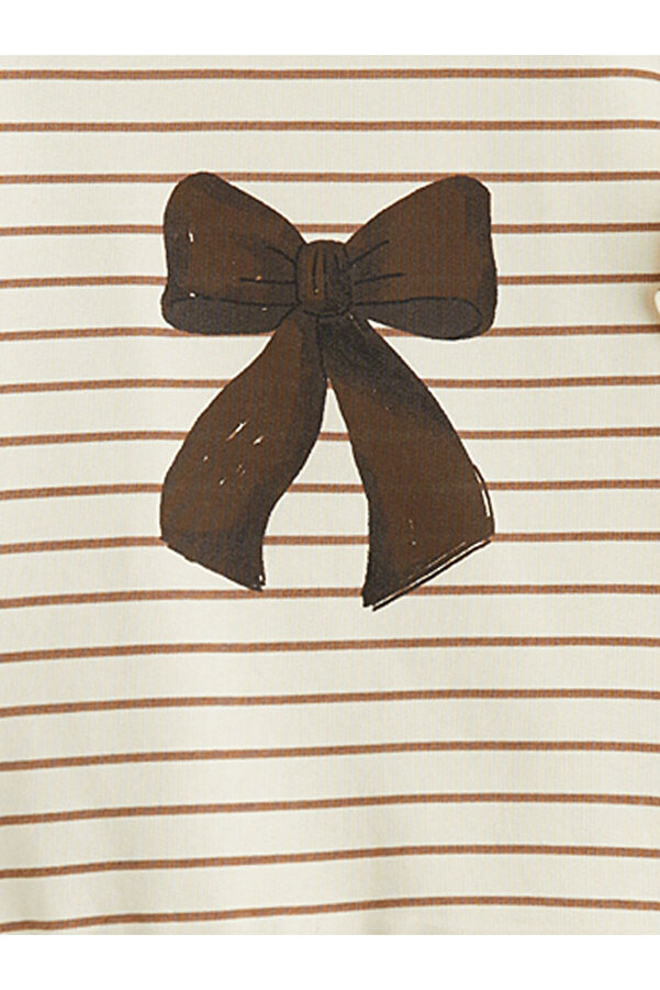 LC Waikiki GiyÇık Store den Ekru Bisiklet Yaka Baskılı Kız Bebek Sweatshirt