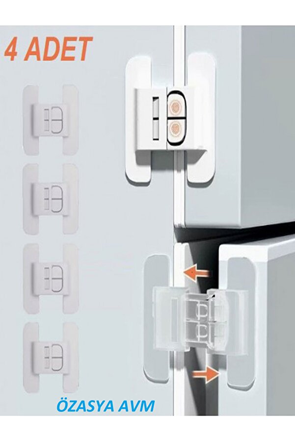 Özasya AVM 4 Adet Buzdolabı, Çekmece ve Dolap Kapağı Çocuk Kilidi