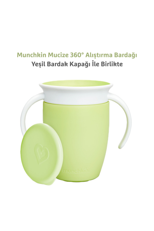 Munchkin Mucize 360° Alıştırma Bardağı, 6ay+, 207ml, Yeşil Bardak Kapağı İle Birlikte
