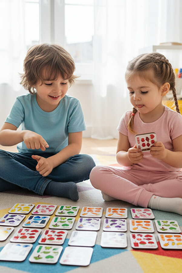 kutuTR 3’lü Set Zeka Eşleştirme Oyunu – 56 Adet Ahşap Kart – Renk, Sayı Ve Hayvan Set 3