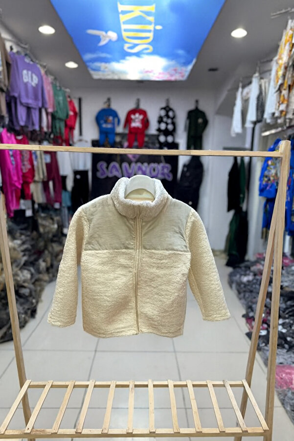 Aynema Kids Kız-Erkek Çocuk Kuzu Peluş Mont