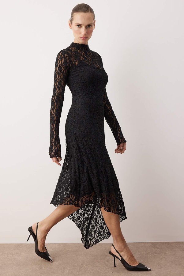 Trendyol Collection Black Plain Maxi Knit Dress TWOAW26EL00057