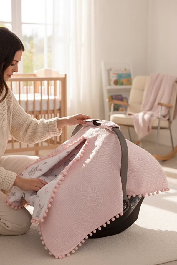 FG Store %100 Pamuk Çok Amaçlı Çift Katlı Müslin Puset Örtüsü/minderi Ve Kılıfı