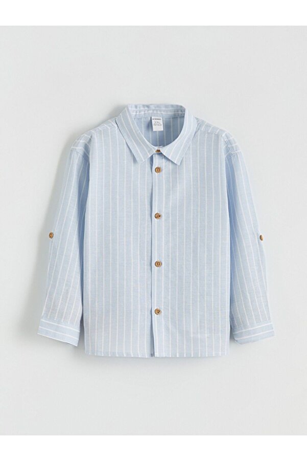 LC Waikiki LCW Kids Uzun Kollu Çizgili Erkek Çocuk Gömlek