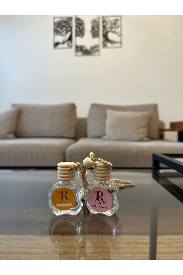 Revilya Mango & Bebek Pudrası Araç Kokusu 2’li Set 8 ml – Kalıcı Araba Parfümü Premium Tasarım