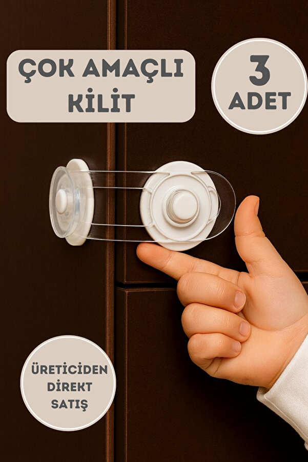 WAPPA 3 ADET Çok Amaçlı Kilit Dolap Çekmece Çok Amaçlı Emniyet Kilidi