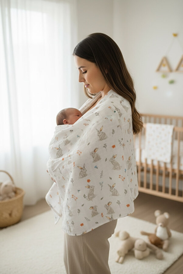 FG Store %100 Pamuk Müslin Emzirme Önlüğü