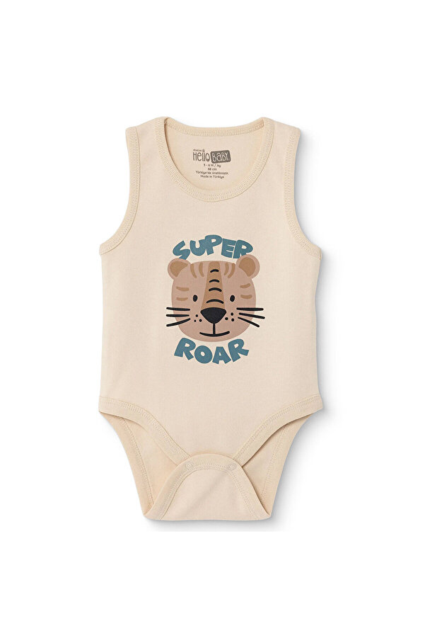 ebebek Hello Baby HelloBaby HelloBaby, Erkek, Atlet Body, Hayvan Baskılı, Çıtçıtlı, Bisiklet Yaka, Atlet