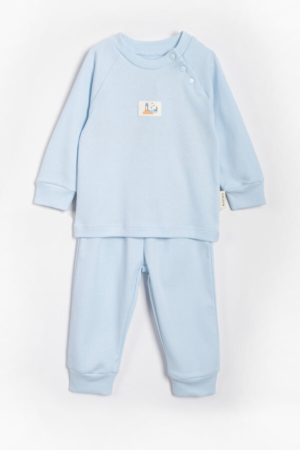 Vauva İkili Takım Kız Erkek Bebek Çocuk Nakışlı Pijama Takımı