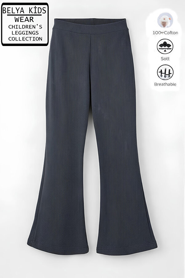 Belya Kids Wear Pamuğa Pamuk Fitilli Tam Kalıp Kız Çocuk İspanyol Tayt