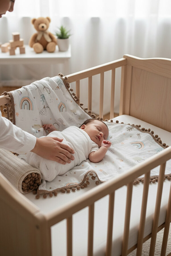 FG Store %100 Pamuk Çok Amaçlı Çift Katlı Örgü Pike/müslin Battaniye (80X100)