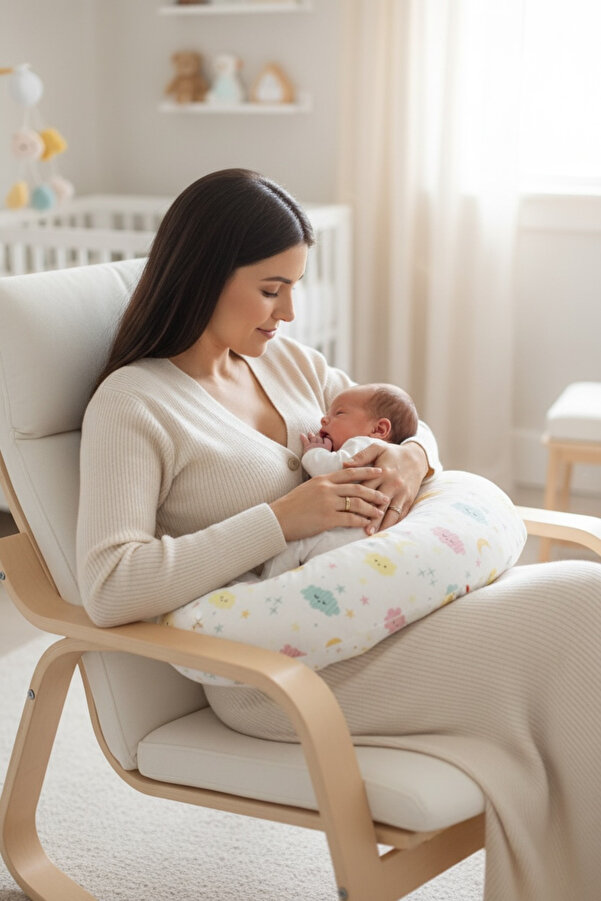 grow with muslin %100 Pamuk Bebek Emzirme Destek Ve Oturma Minderi