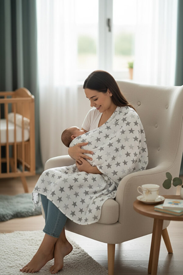 FG Store %100 Pamuk Müslin Emzirme Önlüğü