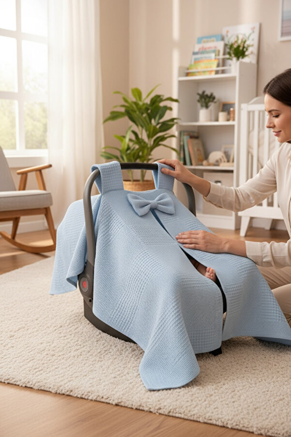 FG Store %100 Pamuk Çok Amaçlı Petek Pike Puset Örtüsü