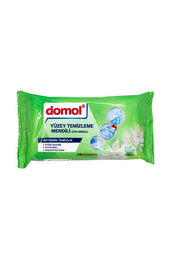 Domol Yüzey Temizleme Mendili Elma Tazeliği 50'li