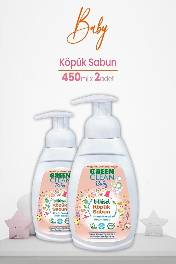 Green Clean Baby Köpük Sabun Portakal Yağlı 450 Ml X 2 Adet