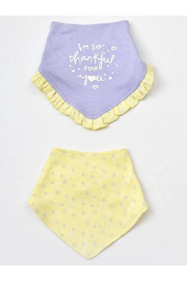 Bibaby Organik Fular Önlük 2li Love You Baby Yellow Lavender