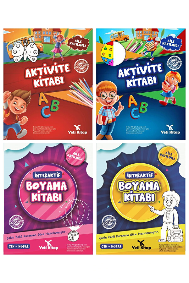 yeti kitap 4 -6 Yaş Aktivite Kitabı 1 -2  / İnteraktif Boyama Kitabı 1 -2 / Aile Katılımlı