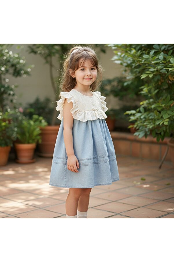 NoyNoy Baby NOYNOY KIZ BRODE ROBALI KOT ELBİSE