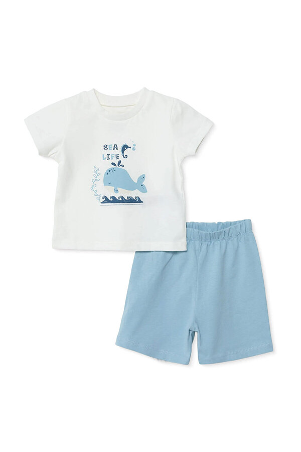 ebebek Hello Baby HelloBaby HelloBaby, Erkek, Kısa Kol Pijama Takımı, Hayvan Baskılı, Bisiklet Yaka, Kısa, Kısa Kol