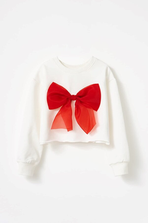 Banamio Anastasia Organze Fiyonklu Crop Sweatshirt