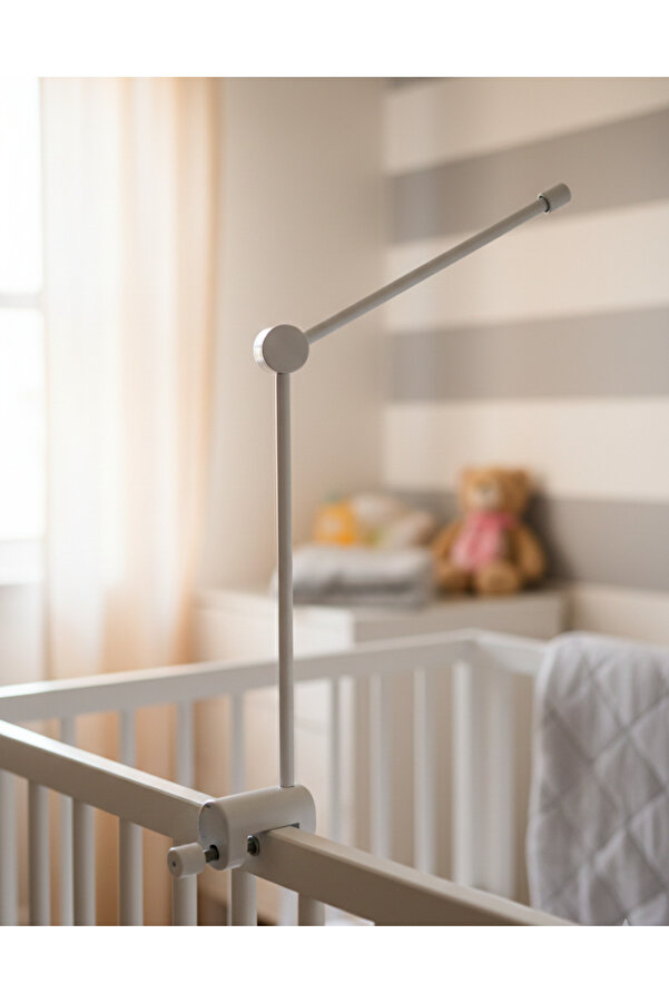 Safikar Ahşap Beşik Dönence Asma Aparatı, Beyaz Dönence Askısı (Beyaz renkli)