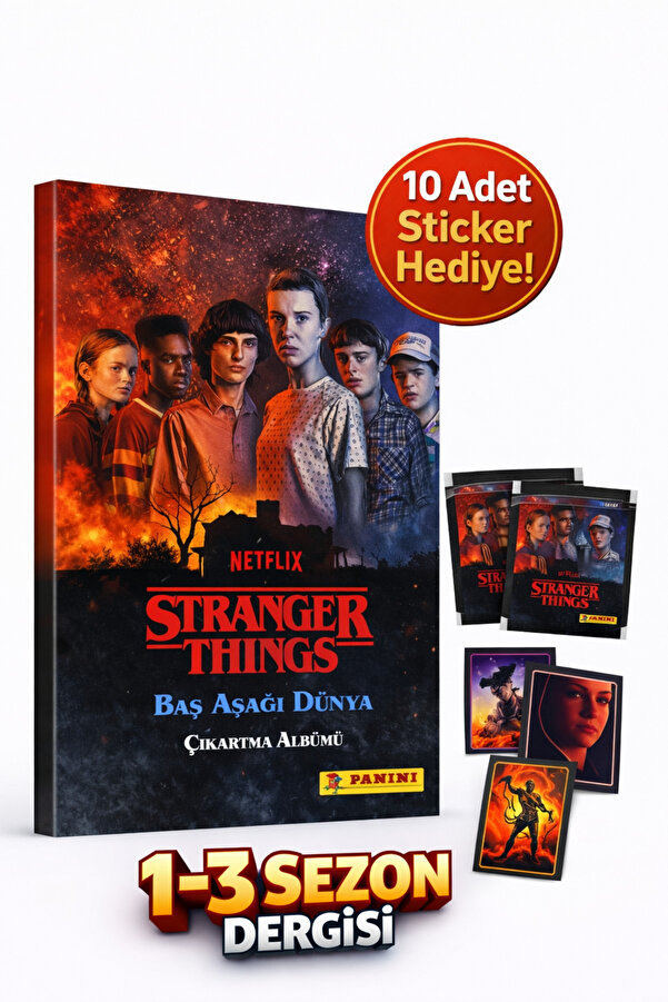 Basic Fun Stranger Things Çıkartma Albümü Koleksiyonluk Sticker Kitabı 1-3 Sezon