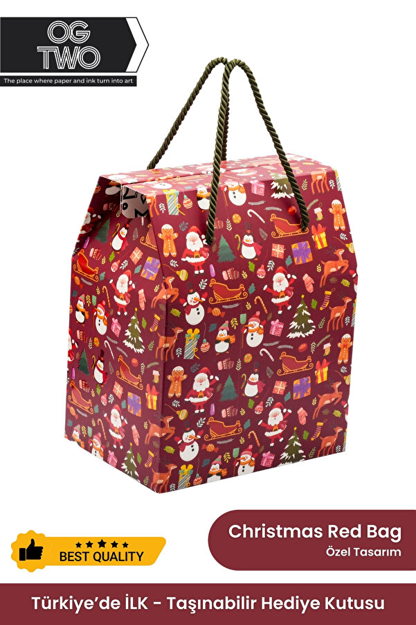 OGTWO Premium Konsept Tasarım Hediye Kutusu & Çanta Boş Karton Hediye Paketi Hediyelik Kutu - 24x14x20cm