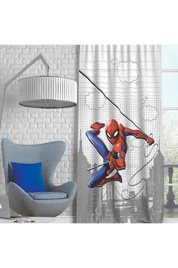 Taç Spiderman Action Tekli Fon Çocuk Perde