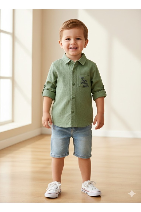 Nk Kids NK Erkek Bebek Keten Gömlek