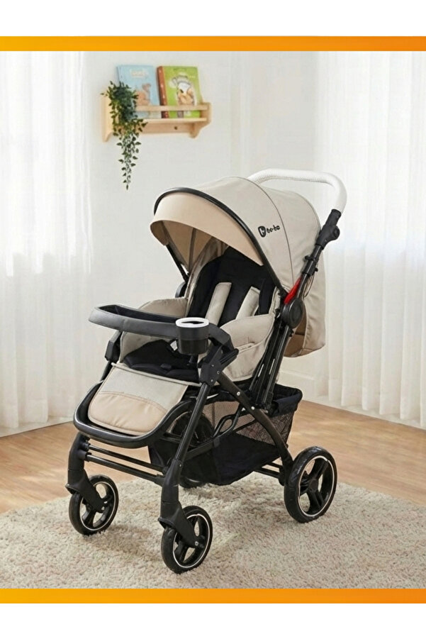 modabebekler Çift Yönlü Bebek Arabası, Tam Yatarlı, Geniş Sepetli Konforlu yağmurluk hediyeli