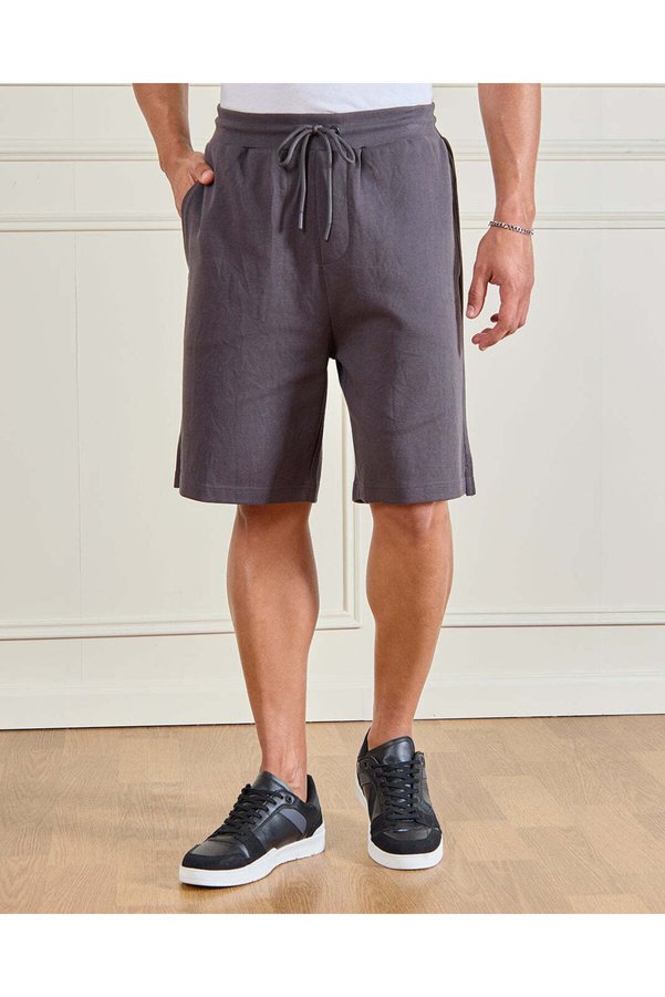 REDTAG Men Grey Lounge Shorts