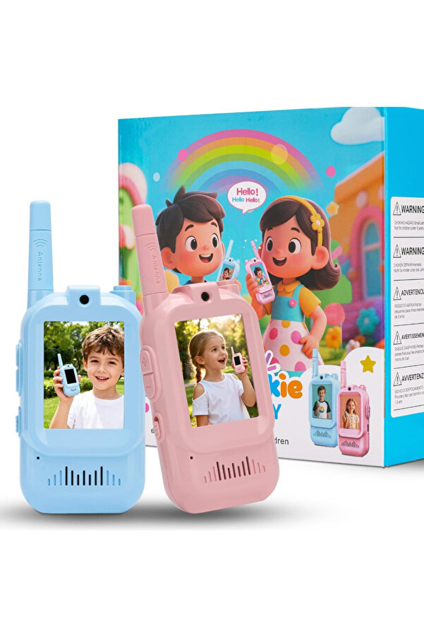 M90 Akıllı Çocuk Telsizi Smart Görüntülü Konuşma 4 Farklı Ses Efekti Walkie Talkie 2 Adet Telsiz