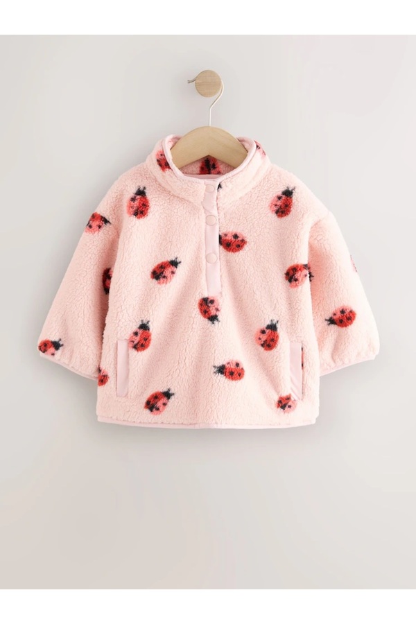 Next Baby Pembe Uğur Böceği Yarım Çıtçıtlı Polar