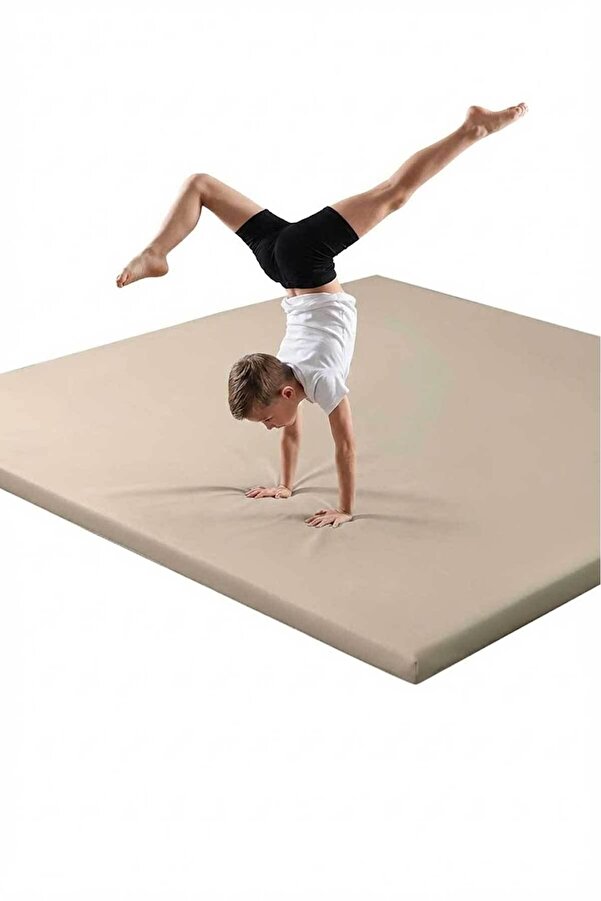 RevuBaby DERİ Çocuk Jimnastik Minderi 120x120x5 Cm DERİ Kumaş Sıvı Geçirmez Kumaş Kaydırmmaz BÜYÜK BOY