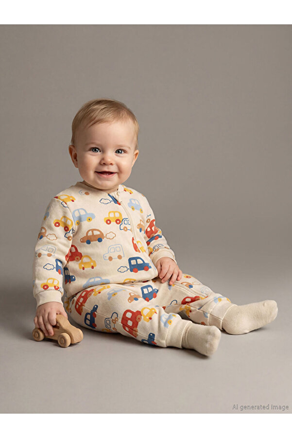 LC Waikiki Bej 2.5 Tog Baskılı Erkek Bebek Uyku Tulumu