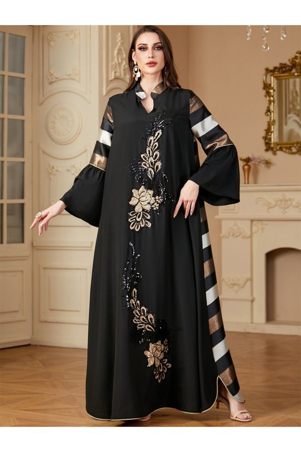 Take Two By Styli Women Embellished Sequin Patch Jalabiya
